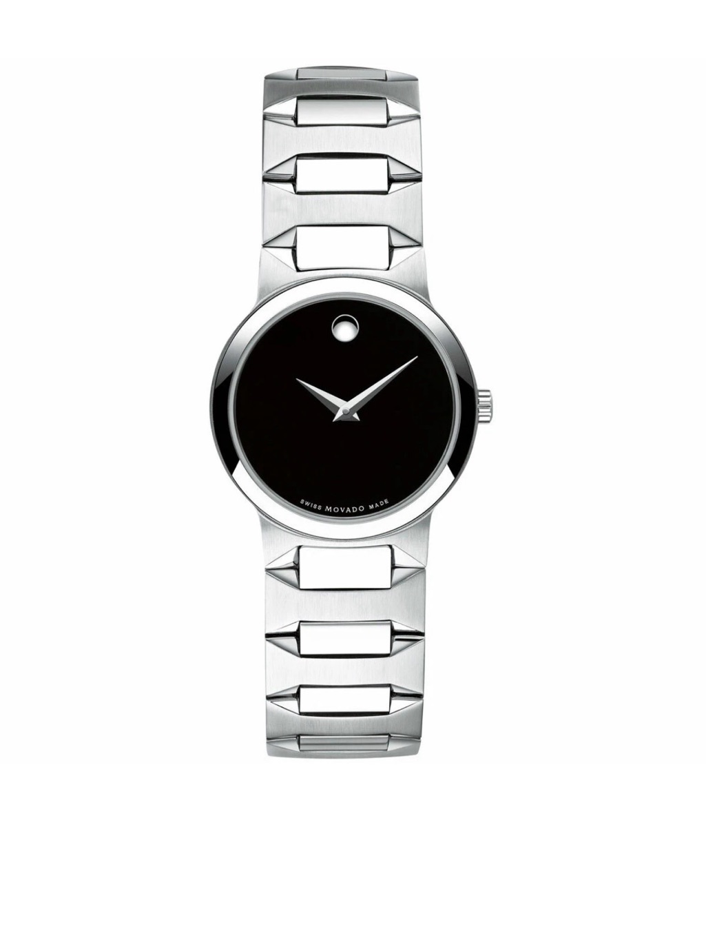 Movado Stainless Steel Watch With Black Dial
